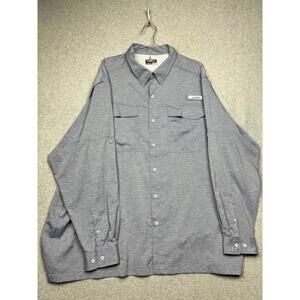 Habit Fishing Button Up Shirt Mens 2X Long Sleeve Spf 40 Solar Factor